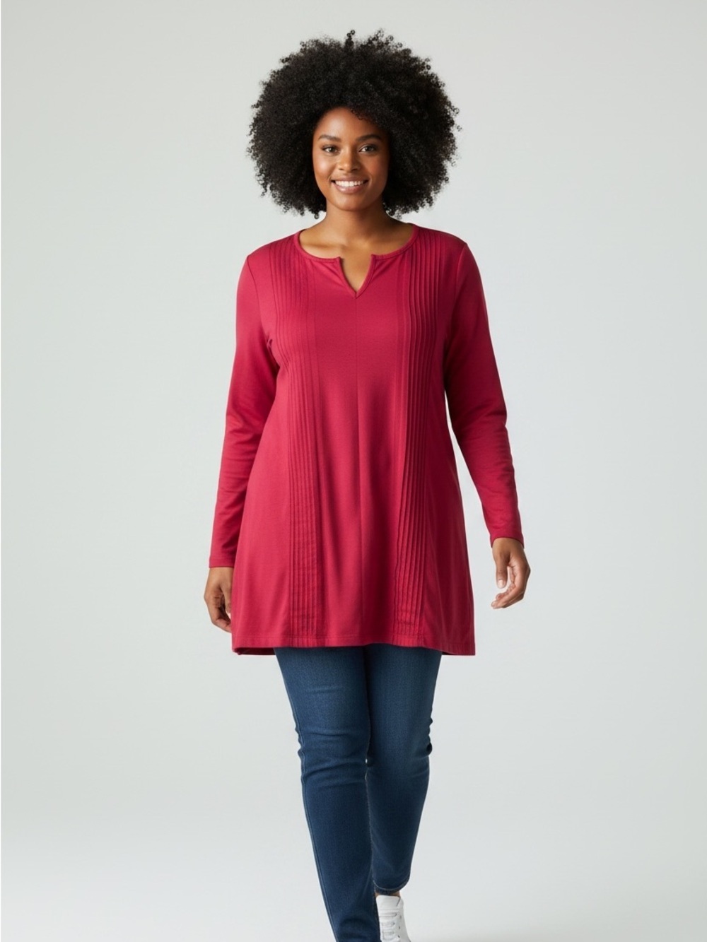 Lands’ End Pink Pleated Top Size XL​​​​